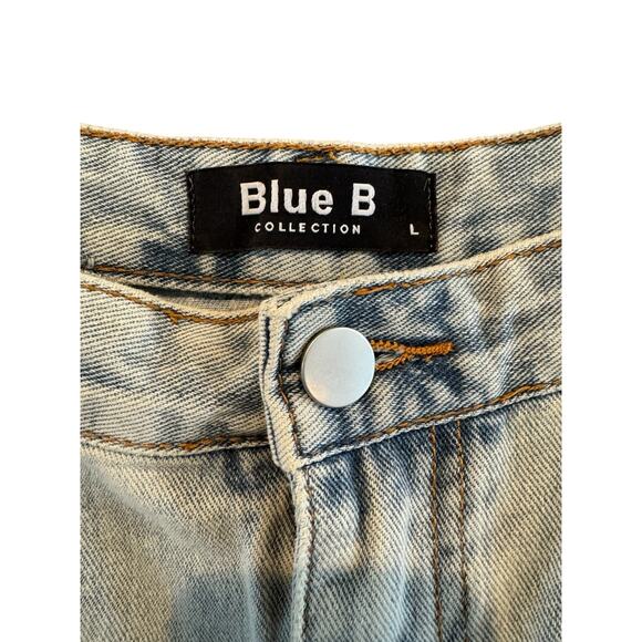 Blue B Rhinestone Fringe Distressed Denim Jean Shorts Women’s Size Large - Picture 5 of 10
